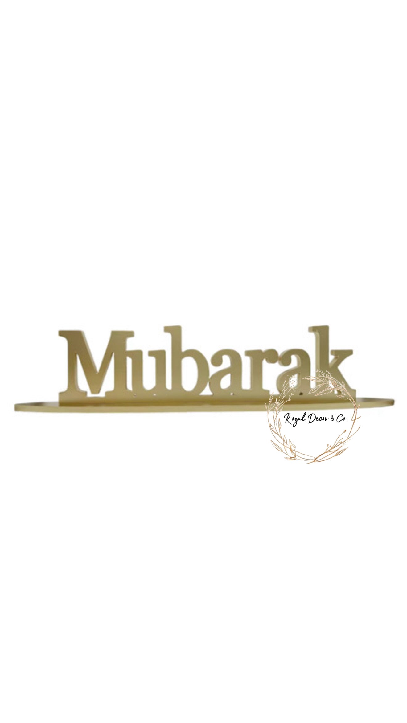 Gold Wooden Mubarak Sign